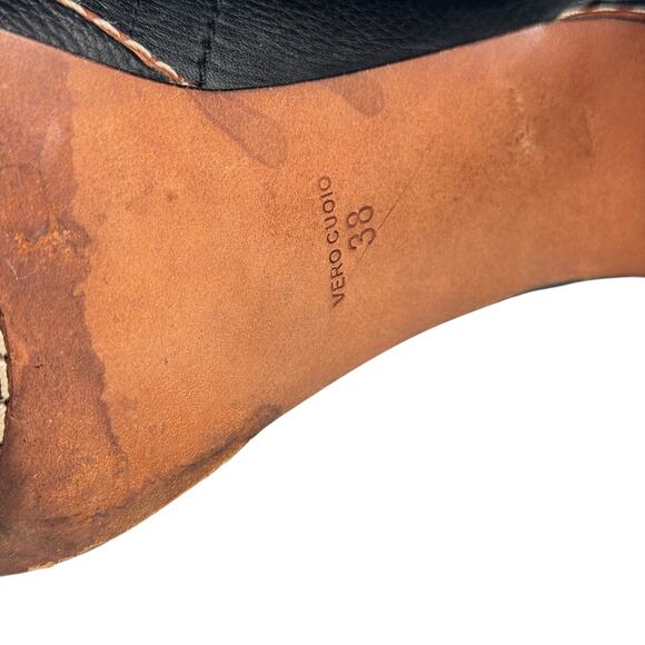 Modern Vintage Black Ankle Bootie Parker 38 Womens Boot Platform Leather Pull On - Picture 12 of 12